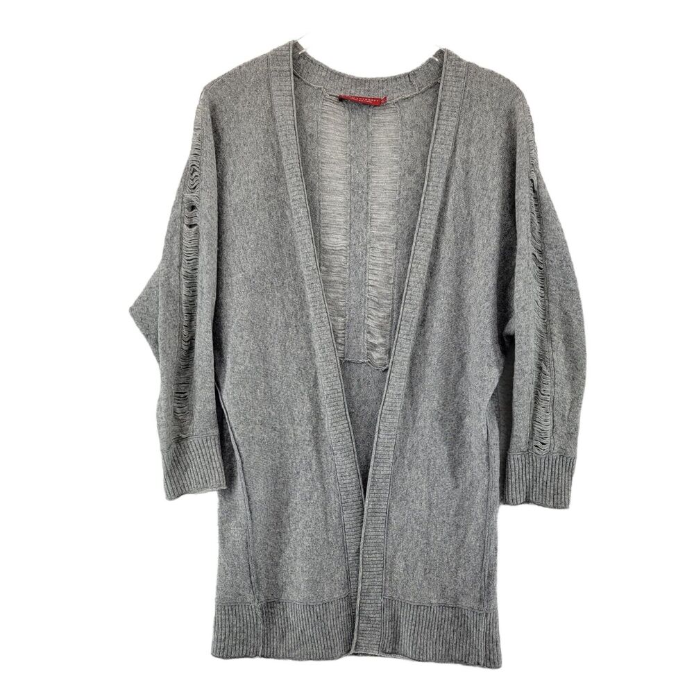 N:Philanthropy Distressed Cardigan Tunic Sweater‎ XS S Gray Wool Modal Cashmere